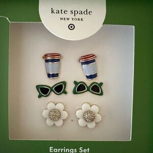 kate spade x Target COLLECTIBLE Novelty Summertime Earring Trio Gift Set::NIB::
